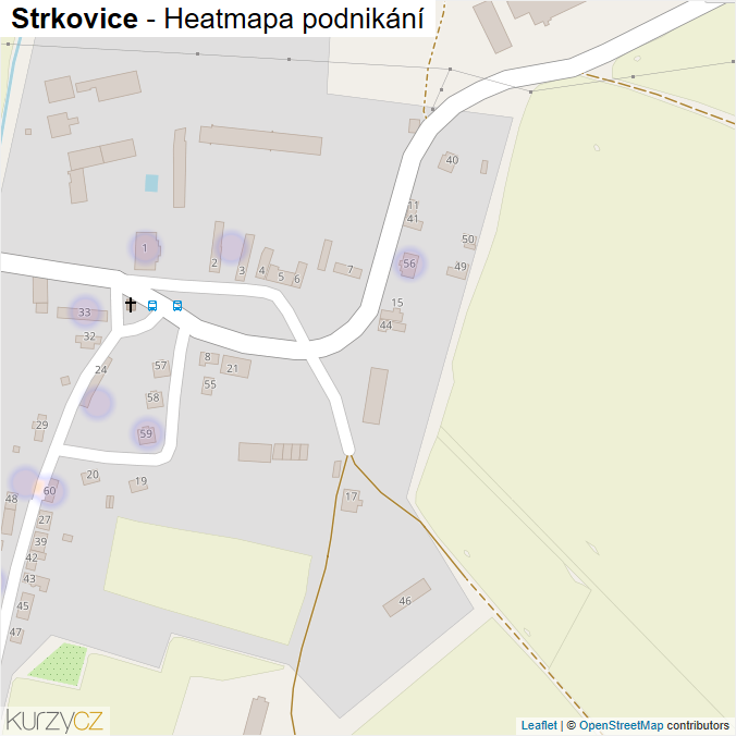 Mapa Strkovice - Firmy v části obce.