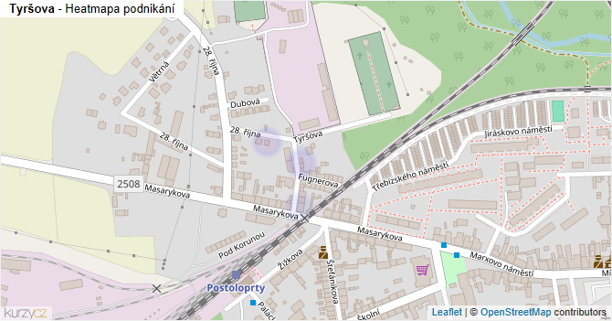 Tyršova - mapa podnikání