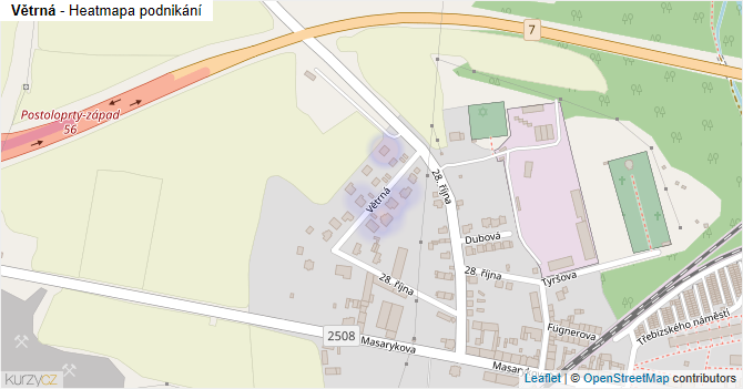 Větrná - mapa podnikání