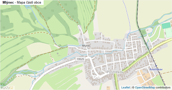 Mlýnec - mapa části obce
