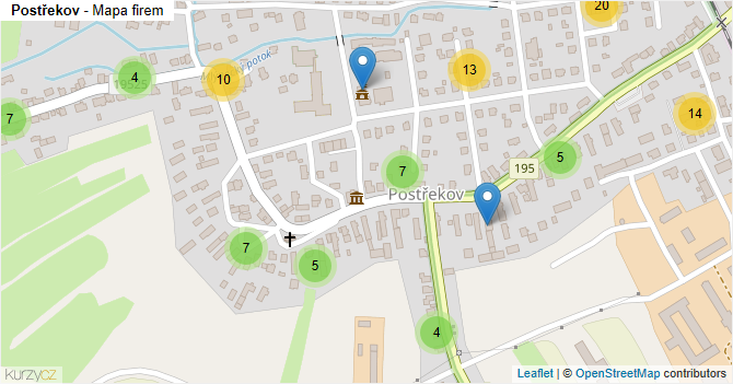 Postřekov - mapa firem