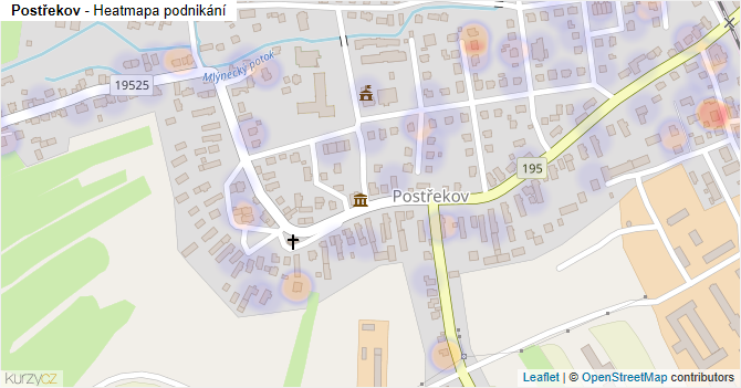 Postřekov - mapa podnikání