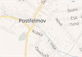1. máje v obci Postřelmov - mapa ulice