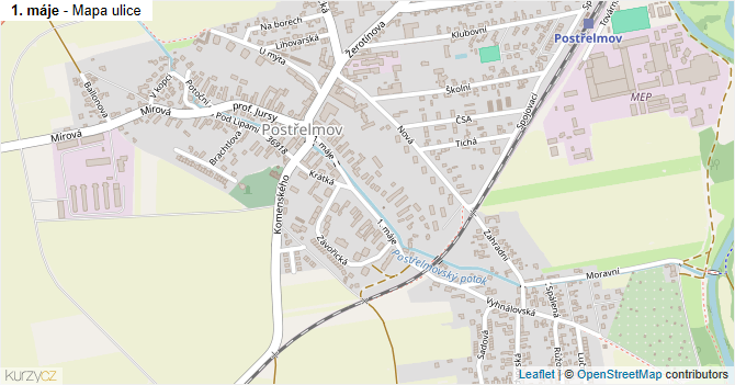 1. máje - mapa ulice