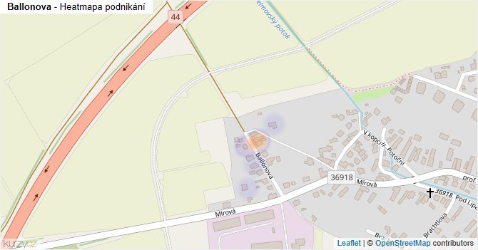 Ballonova - mapa podnikání