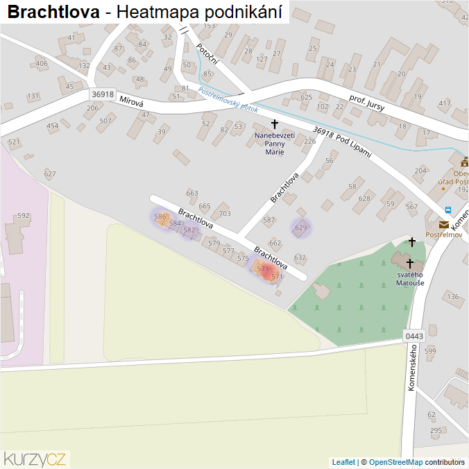 Mapa Brachtlova - Firmy v ulici.