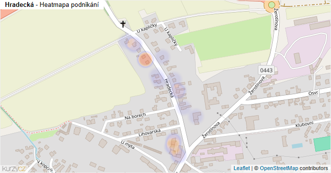 Hradecká - mapa podnikání