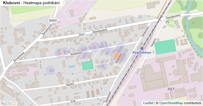 Klubovní - mapa podnikání