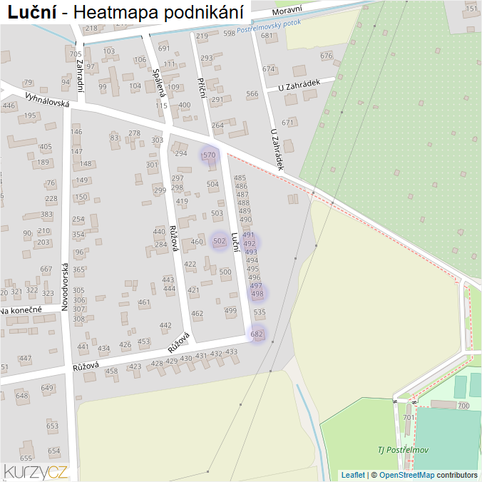 Mapa Luční - Firmy v ulici.