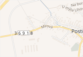Mírová v obci Postřelmov - mapa ulice