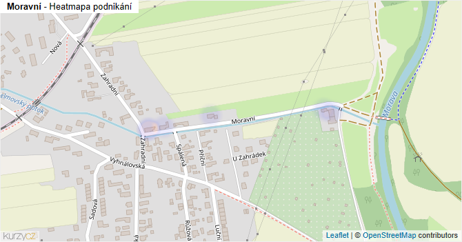 Moravní - mapa podnikání