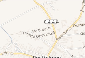 Na borech v obci Postřelmov - mapa ulice