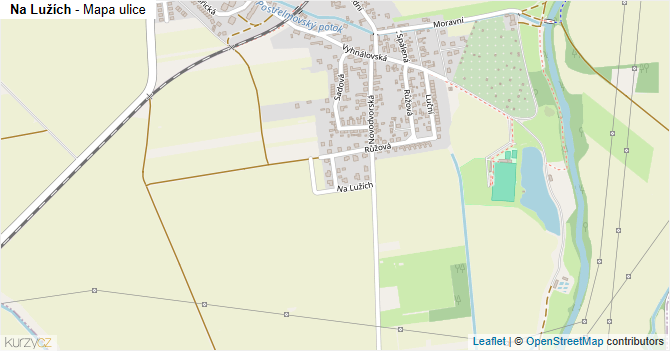 Na Lužích - mapa ulice