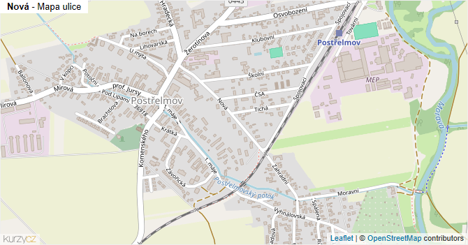 Nová - mapa ulice