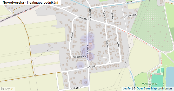 Novodvorská - mapa podnikání