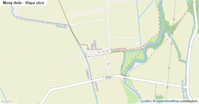 Nový dvůr - mapa ulice