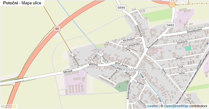 Potoční - mapa ulice
