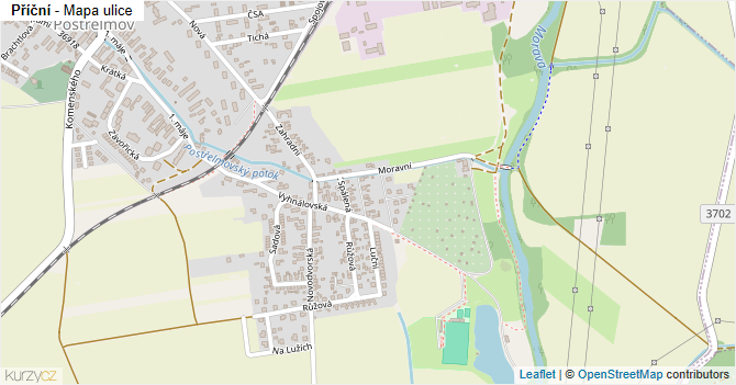 Příční - mapa ulice