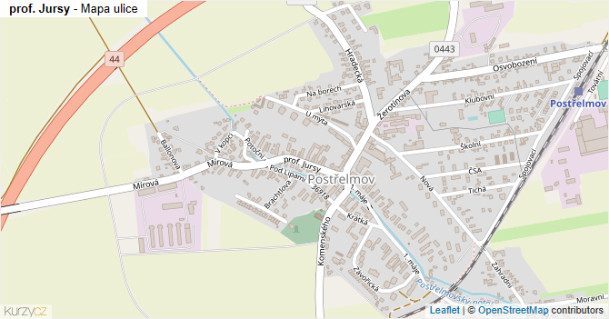 prof. Jursy - mapa ulice