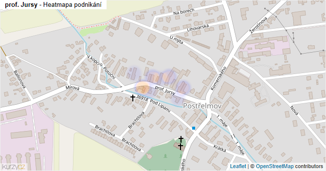prof. Jursy - mapa podnikání