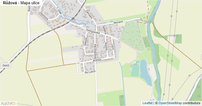 Růžová - mapa ulice