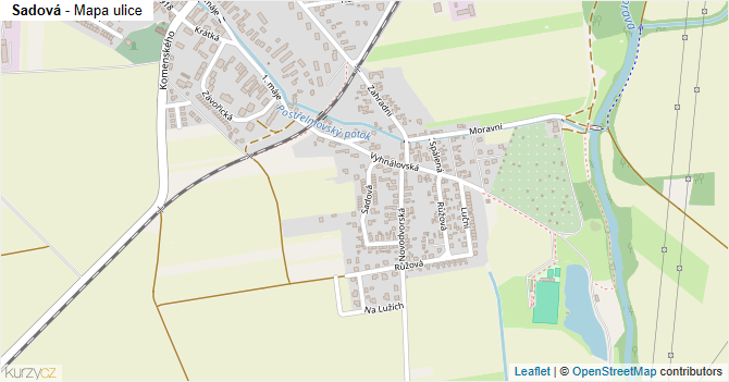 Sadová - mapa ulice