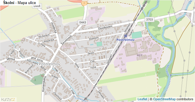 Školní - mapa ulice