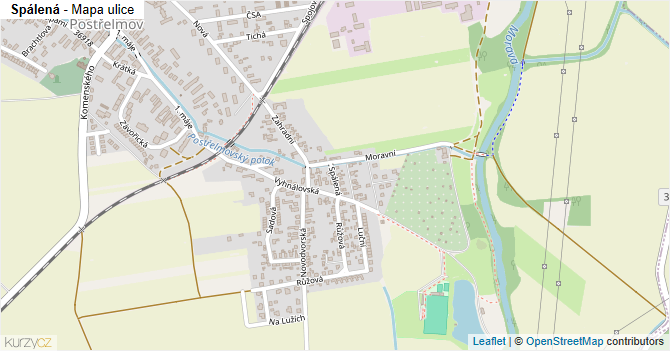 Spálená - mapa ulice