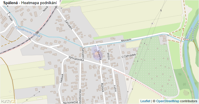 Spálená - mapa podnikání