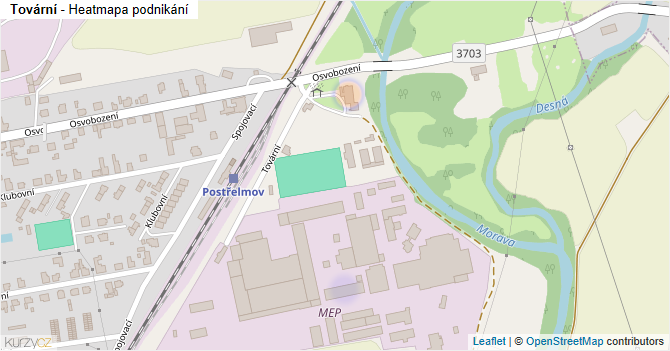 Tovární - mapa podnikání