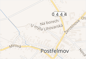 U mýta v obci Postřelmov - mapa ulice