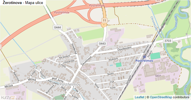 Žerotínova - mapa ulice