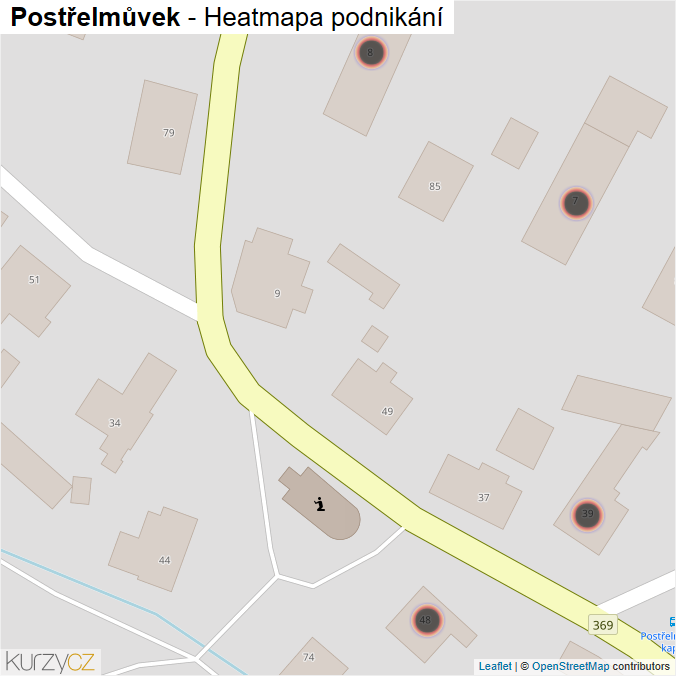 Mapa Postřelmůvek - Firmy v obci.