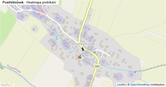 Postřelmůvek - mapa podnikání