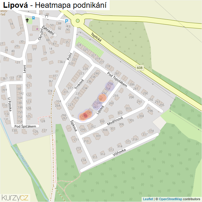 Mapa Lipová - Firmy v ulici.