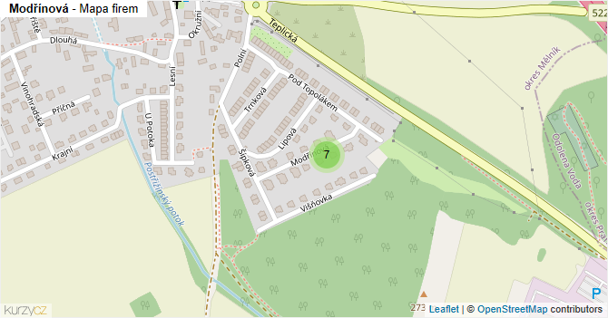 Modřínová - mapa firem