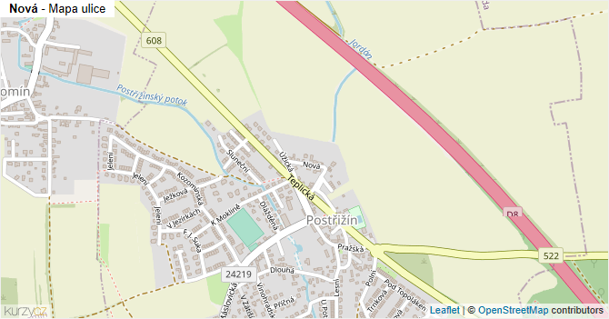 Nová - mapa ulice