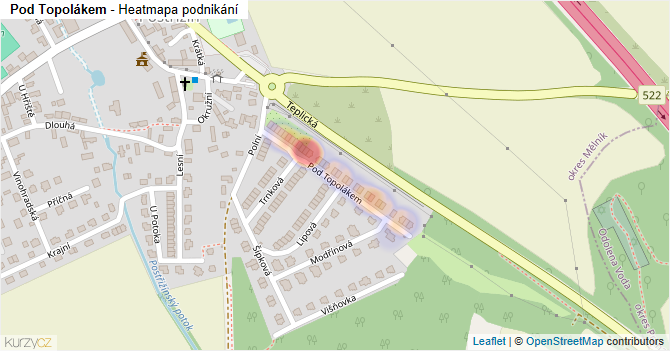 Pod Topolákem - mapa podnikání