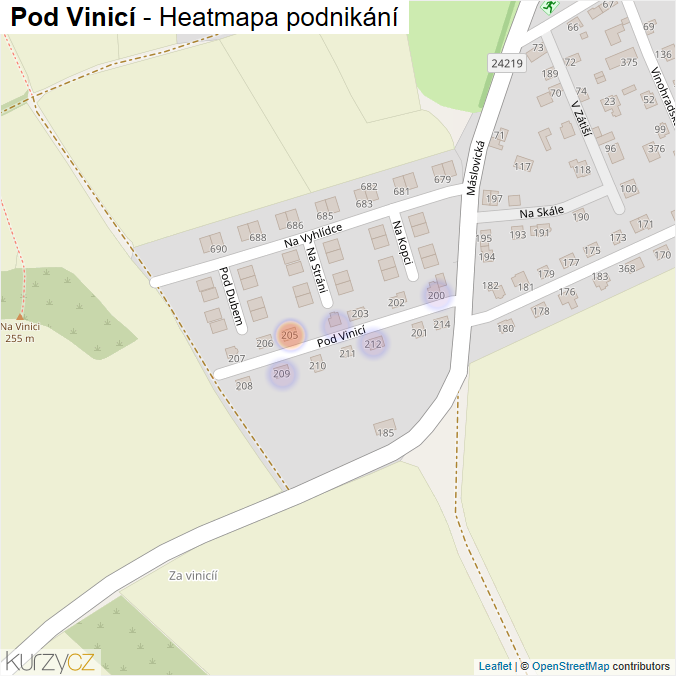 Mapa Pod Vinicí - Firmy v ulici.