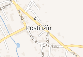 Postřižín v obci Postřižín - mapa části obce