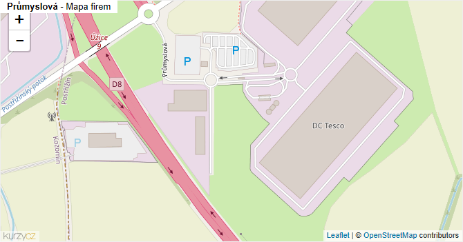 Průmyslová - mapa firem