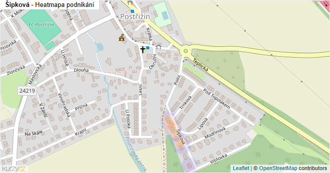 Šípková - mapa podnikání