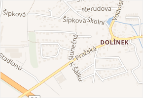 Sluneční v obci Postřižín - mapa ulice