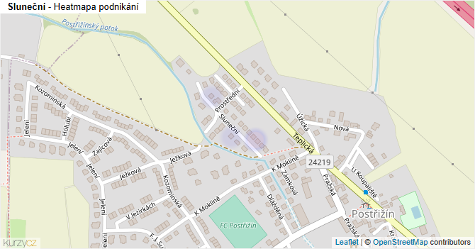 Sluneční - mapa podnikání