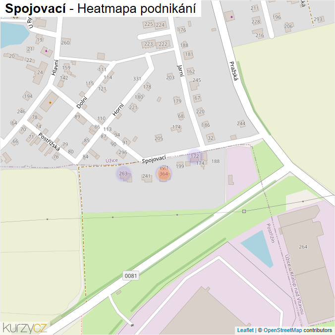 Mapa Spojovací - Firmy v ulici.