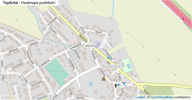 Teplická - mapa podnikání