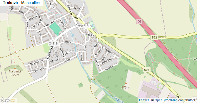 Trnková - mapa ulice