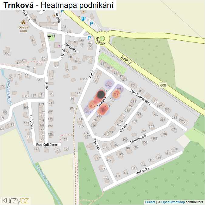 Mapa Trnková - Firmy v ulici.