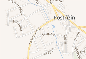 U Hřiště v obci Postřižín - mapa ulice