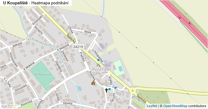 U Koupaliště - mapa podnikání